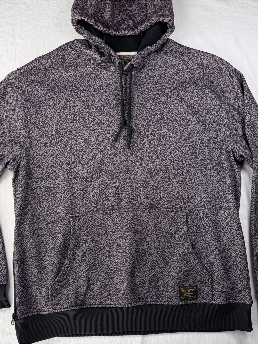 Burton Durable Goods Dryride Hoodie Mens XL Gray Abstract Print Pullover